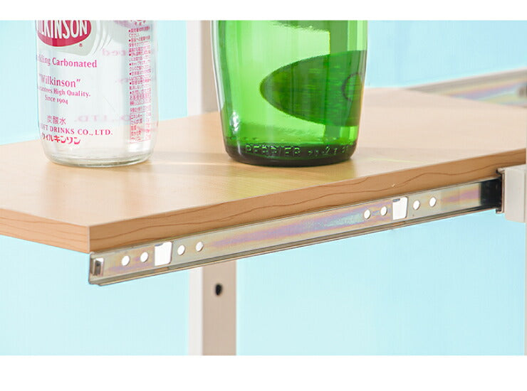 レンジボード レンジ台 幅58cm すき間収納 隙間収納 60幅 食器棚 キッチンボード ブラウン ナチュラル アイアン風 大型レンジ おしゃれ(代引不可)