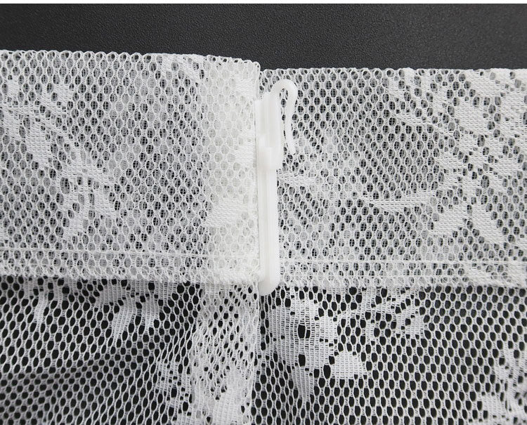 日本製 フリーカットレースカーテン 巾100cm×丈250cm ボタニカル柄 小花 リーフ 2枚組 自由に長さ変更 ハサミでカット 丈調整可能 調整可能なフック付き 取り付け簡単 程よい透け感(代引不可)