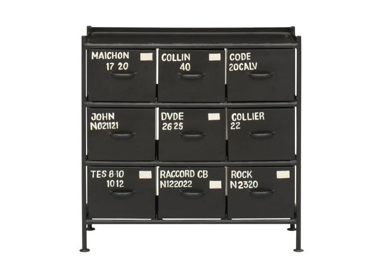 チェスト 幅85cm スチールチェスト 9杯引き出し付き 収納棚 箪笥 タンス アイアンチェスト ペイント ハンドメイド レトロ おしゃれ 北欧 ienowa イエノア(代引不可)