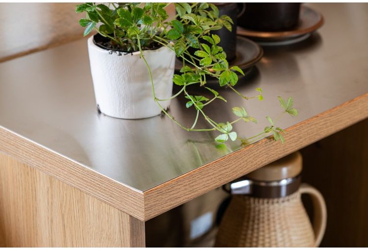 ワイズ 幅180cm ステンレス天板 天板のみ 日本製 カウンター用 天板 前板天然木使用 F☆☆☆☆(代引不可)