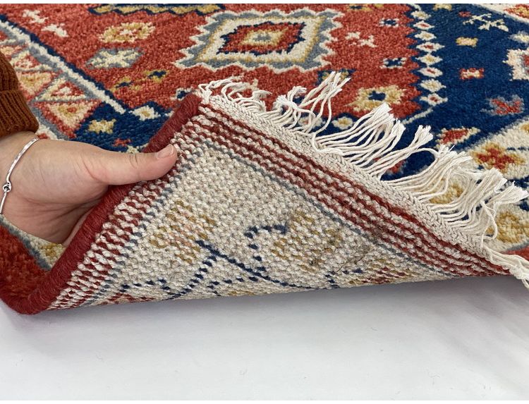 ラグ 190×240cm トライバル 部族絨毯風 ウール コットン 天然素材 オールシーズン シンプル おしゃれ 北欧 絨毯 カーペット マット リビングマット 新生活 一人暮らし(代引不可)