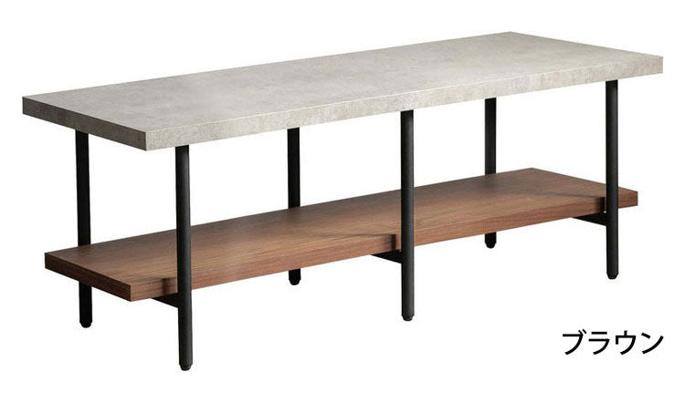 テレビボード 幅120cm コンクリート調 木目調 ローボード リビングボード ナチュラル ミドルブラウン おしゃれ 北欧 オープン収納 テレビ台 TV台 ienowa イエノア(代引不可)