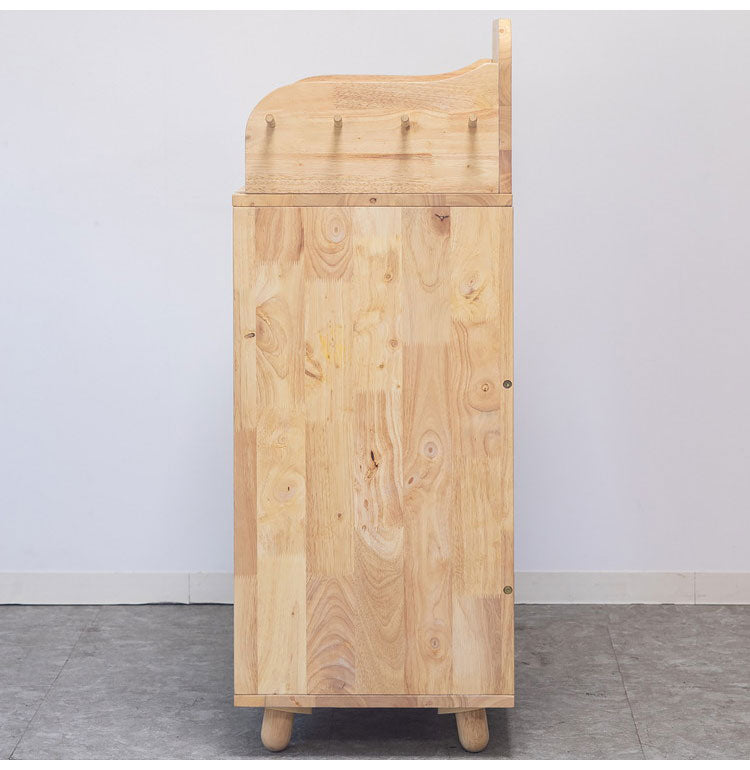 ランドセルラック 天然木 幅60cm ハンガーラック付き オープンロッカー 木目 木製 収納 子ども部屋 子供 おしゃれ 北欧 ナチュラル オープンシェルフ オープン収納 進学祝い NATURAL SIGNATURE(代引不可)