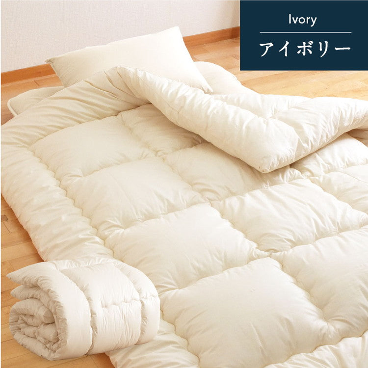 【5%OFF】フランス産 羊毛100% 掛け布団 ダブルロング 日本製 羊毛100% 掛け布団 ロング 国産 羊毛 掛け布団 匂いの少ないフランス産プレミアムウール使用 日本製(代引不可)