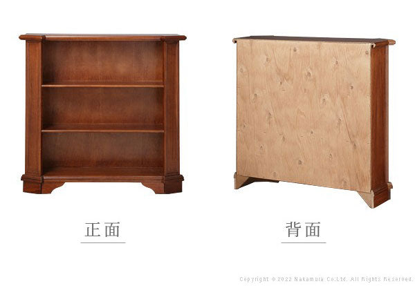 完成品 イタリア製 ブックシェルフ ヴェローナ クラシック 3段 幅98cm 本棚 コミックラック 天然木 木製 収納 オープンラック カラーボックス アンティーク(代引不可)