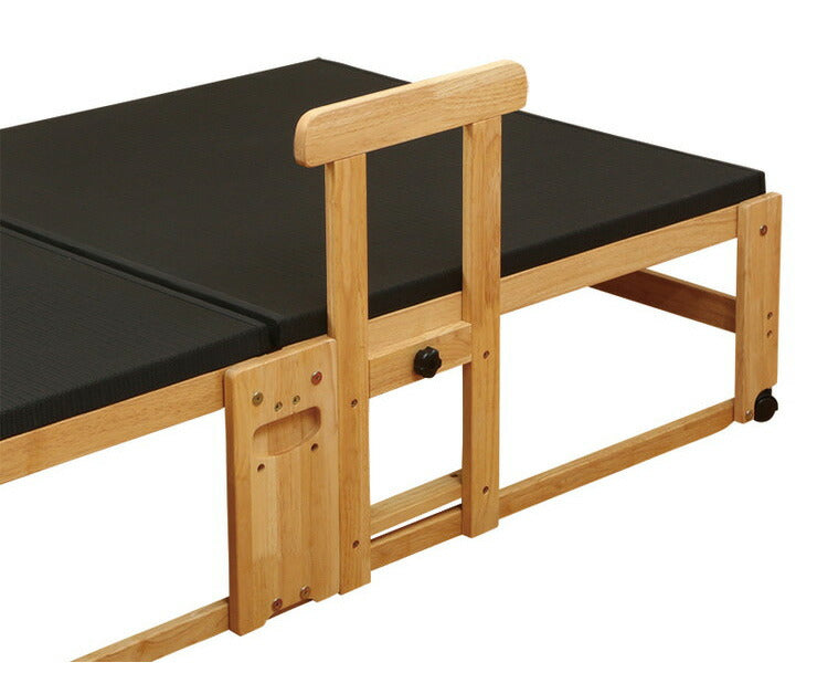 ※ハイタイプ専用 手すりDX 落下防止 立ち上がり 補助 すのこ 畳 共用 木製 天然木 介護 高齢者 ナチュラル ブラウン 畳ベッド すのこベッド 中居木工