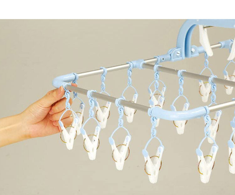 ツウィンモール 横もちアルミハンガー32ピンチ ブルー SL-02 洗濯干し 洗濯物干し 洗濯用品