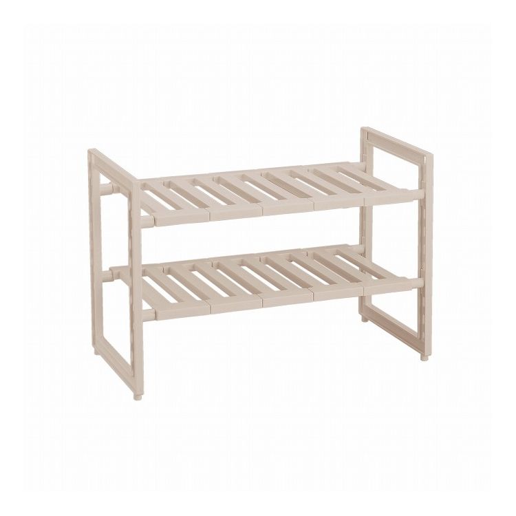 日本製 シンク下 ラック 2段 伸縮タイプ ワームグレー 幅46~73.5×奥行30×高さ40cm LD-234 Style Storage(代引不可)
