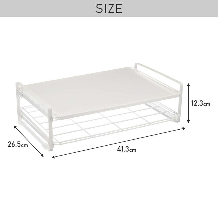 トースターラック レンジ上ラック 幅41.3cm 棚付き レンジラック スチールラック カウンター上 キッチン収納 白 ホワイト TR-W 伸晃 Belca ベルカ