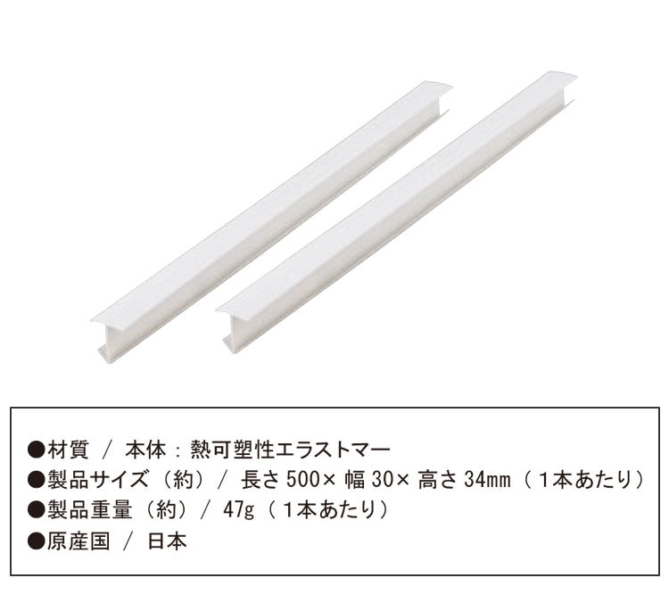 2本セット 日本製 洗面台 隙間パッキン 50cm 抗菌剤入り 差し込むだけ ほこり・水はねガード 洗面 隙間 パッキン キッチン 洗面所 すきまパッキン すき間パッキン 白 ホワイト
