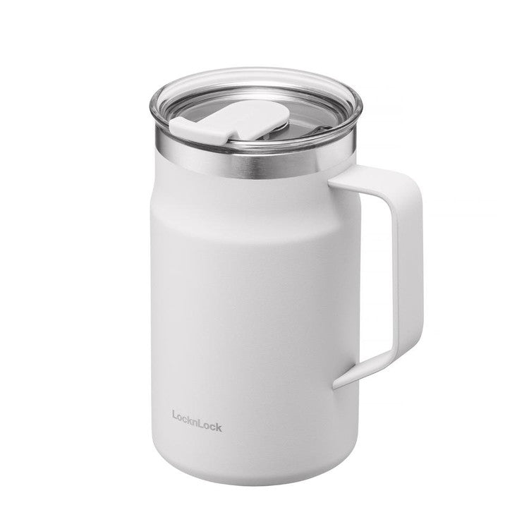 ベストコ マグカップ ふた付き 保温 保冷 ステンレス 600ml 大きめ ホワイト LHC4282NWHT ロック&ロック メトロ
