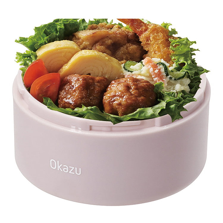 ベストコ 弁当箱 2段 ハンドル付き 480ml ペールピンク 保温 丸型 小さめ NQ-213