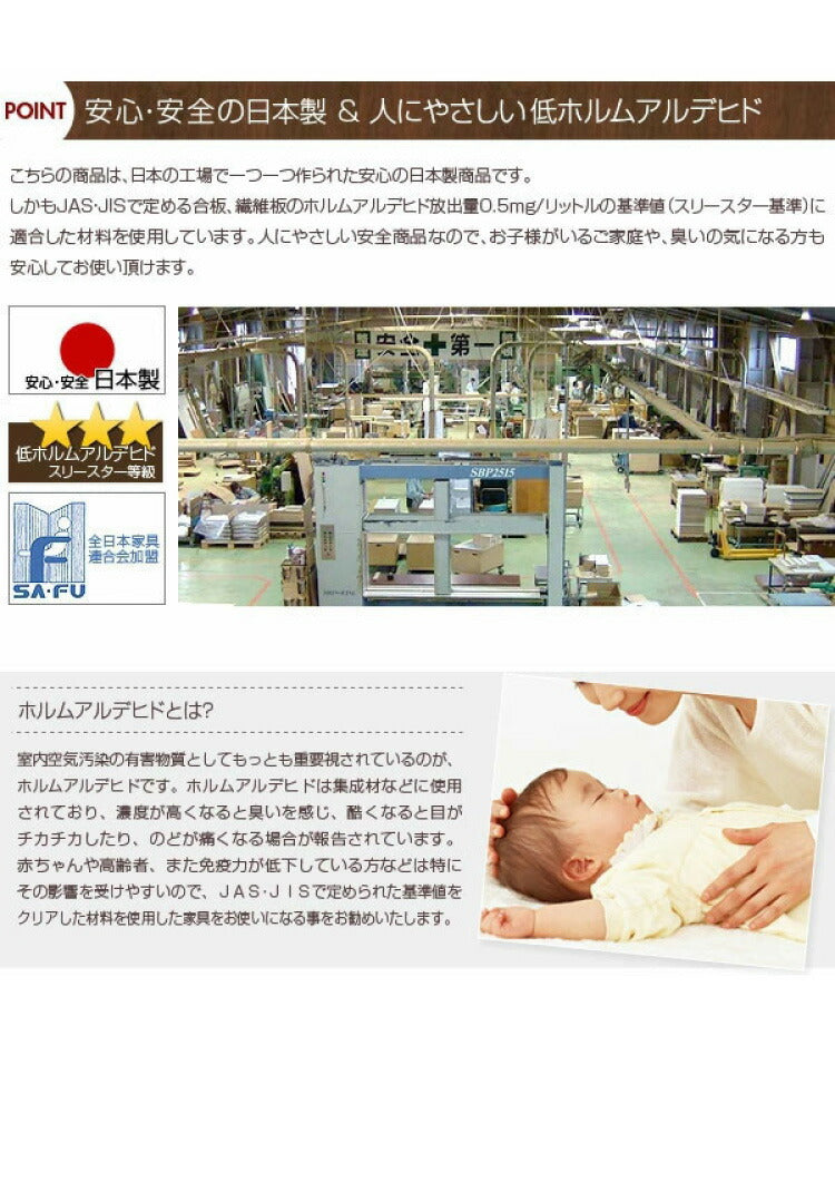 日本製 キッチンカウンター 120 【完成品】 間仕切り ゴミ箱 収納 引き出し収納×3 ダストボックス フルオープン ホワイト シルバー 2色 国産(代引不可)