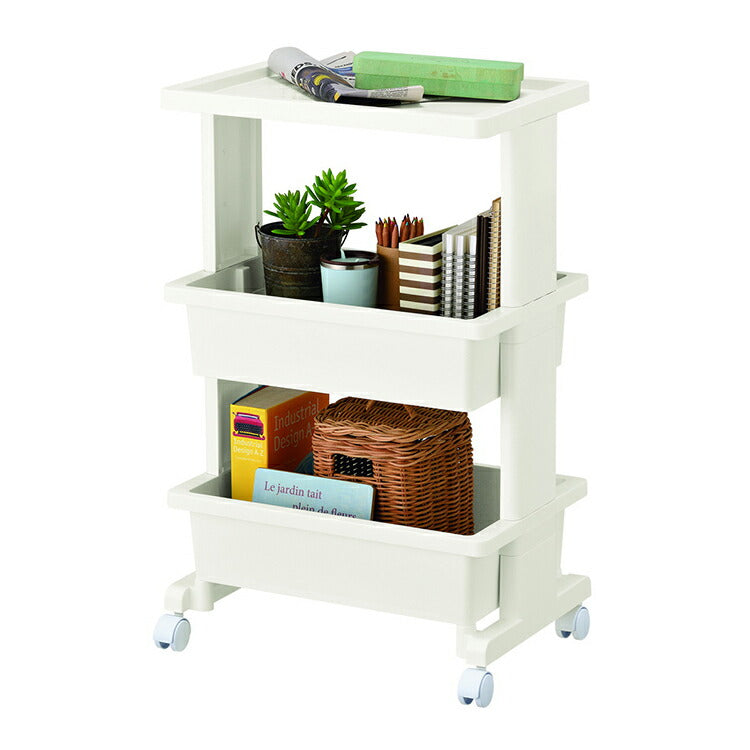 リセ テーブルワゴン 3段 日本製 JEJアステージ キッチンワゴン 収納ワゴン デスク収納 オフィスチェスト サイドワゴン ジェイイージェイ(代引不可)