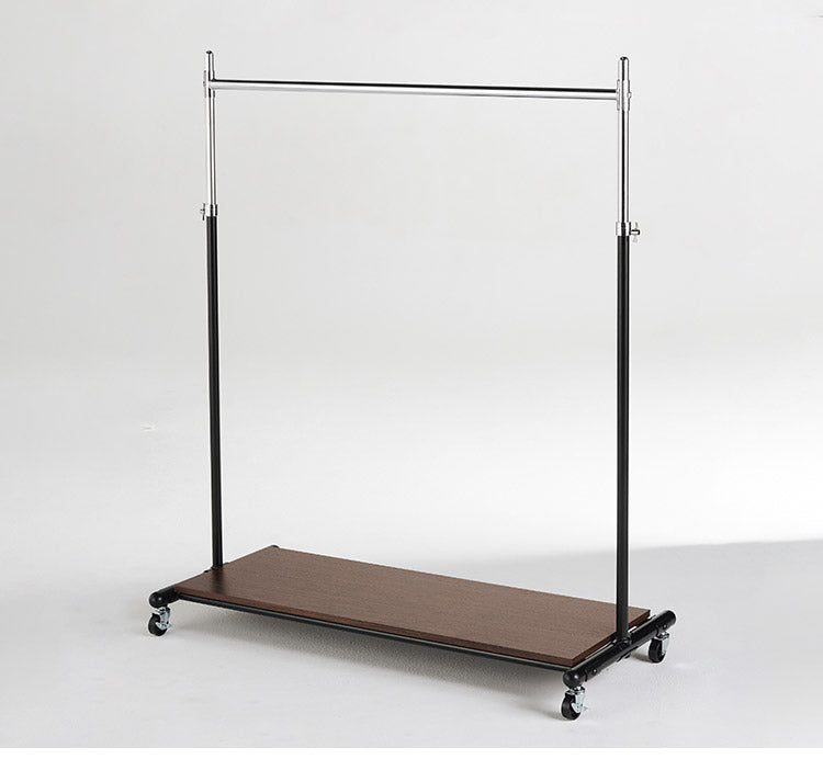頑丈ハンガーラック 幅120cm シングル キャスター付き 下棚収納 高さ伸長可 スチール製 ハンガー 衣類収納 コート掛け パイプハンガー(代引不可)