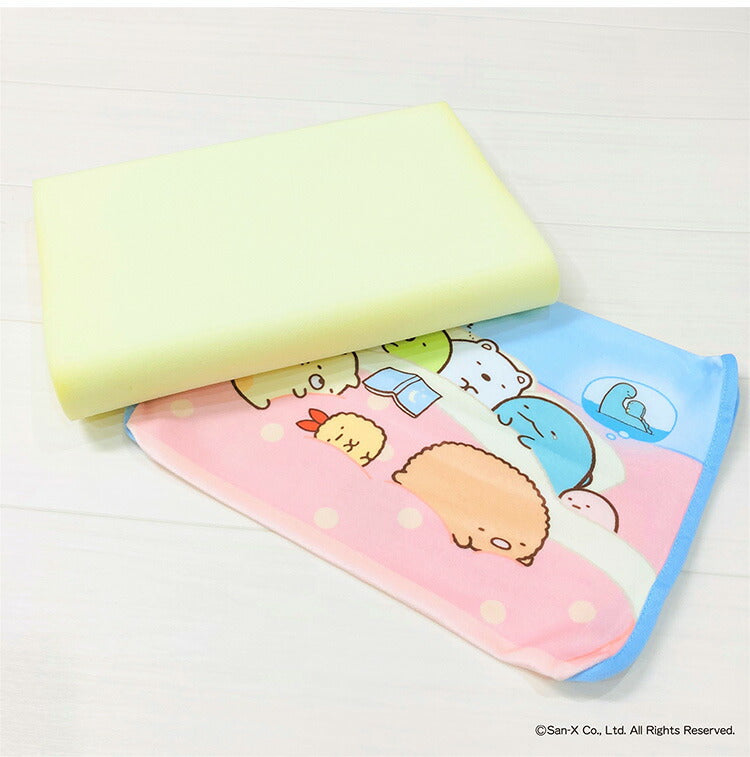 ジュニアソフト低反発まくら すみっコぐらし 35×25cm 低めの枕 高さ5cm 洗える枕カバー まくらカバー 子供 子ども ギフト プレゼント キッズ かわいい キャラクター(代引不可)