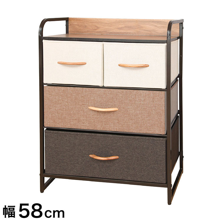 簡単組立 布張り カラーチェスト 3段 幅58 奥行29 高さ78.5 木目調天板 スチール 頑丈 おしゃれ カラフル チェスト タンス 箪笥 棚 ラック 組立簡単 引き出し 引出し 収納 おしゃれ(代引不可)