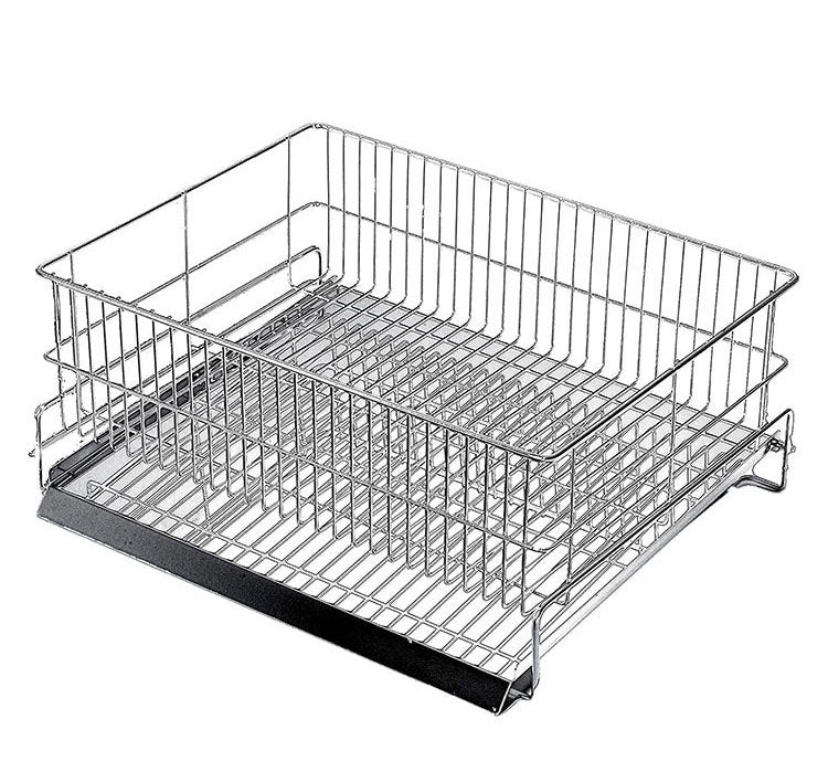 日本製 燕三条 水切りラック セット シンク横 水が流れるトレー付き レギュラー 縦置き 29×35cm オールステンレス コップ立て カトラリーかご付属 まな板スタンド 水切りかご 水切りカゴ(代引不可)