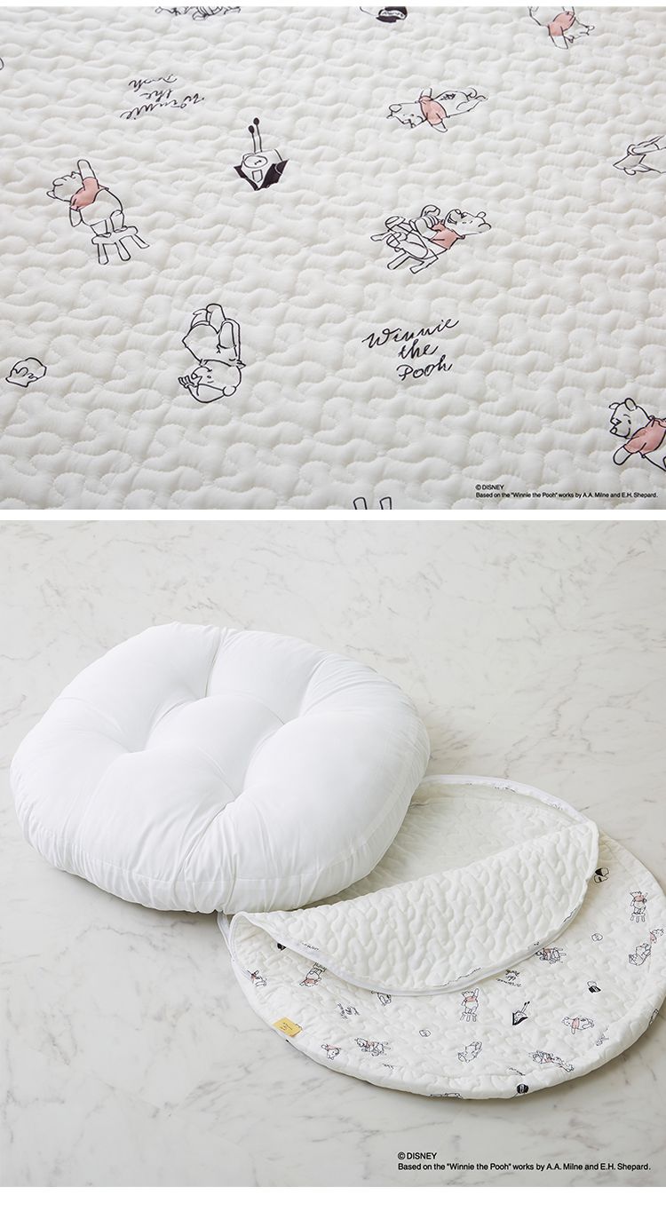 ディズニー ラウンドクッション 円形 55cm イブル 韓国インテリア ミッキーマウス プーさん 丸型 クッション 座布団 可愛い かわいい キャラクター Disney(代引不可)