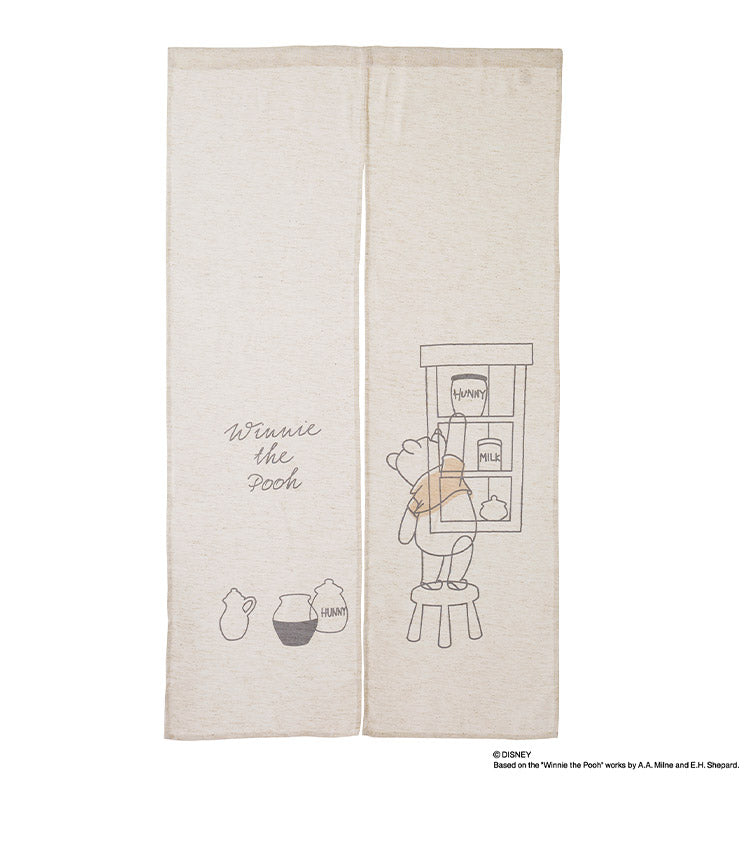 ディズニー のれん 幅85 丈150 ミッキーマウス くまのプーさん ベージュ ピンク 間仕切り カーテン のれん 可愛い かわいい Disney キャラクター(代引不可)