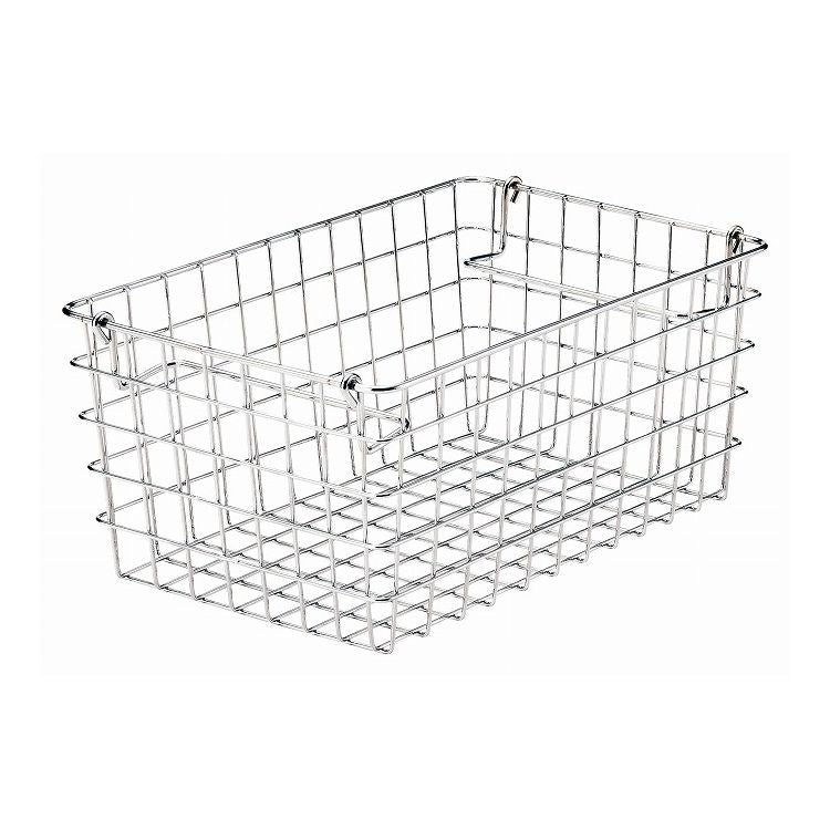 ちどり産業 積み重ね ワイヤーバスケット 1/4(クォーター) 幅18.5×奥行26×高さ12cm 55-10 ワイヤー カゴ(代引不可)