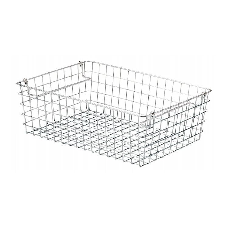 ちどり産業 積み重ね ワイヤーバスケット 1/2(ハーフ) 幅37×奥行26×高さ12cm 55-11 ワイヤー カゴ(代引不可)