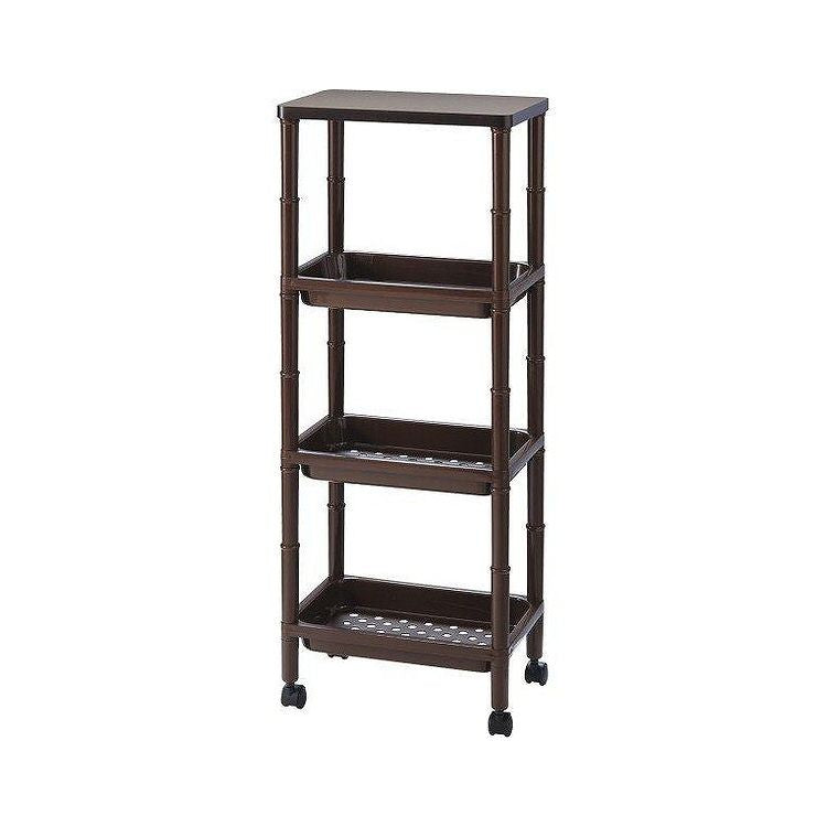 不動技研 ウッドテーブルワゴン ブラウン F2503 サイド ワゴン(代引不可)