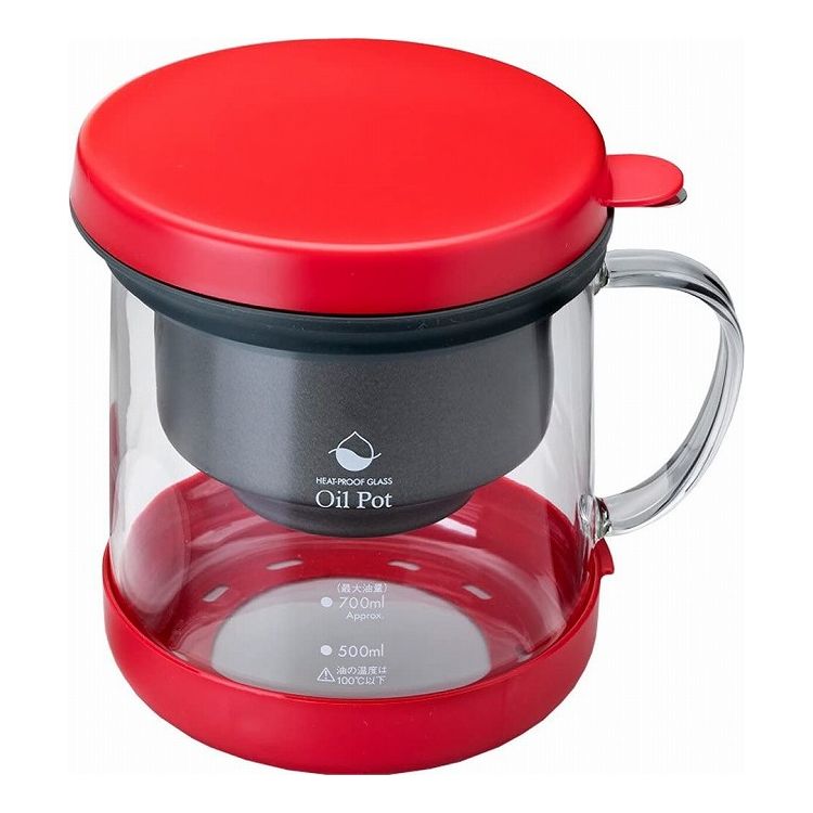 高木金属工業 耐熱ガラス製 活性炭油ろ過ポット W レッド KWP-GN 油 ろ過 ポット(代引不可)