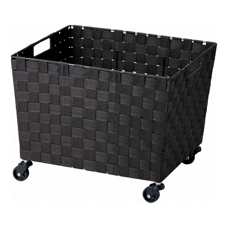 ちどり産業 PPバスケット(キャスター付き) Lサイズ ダークブラウン SF-911DBR カゴ バスケット 収納 収納バスケット キャスターつき かご