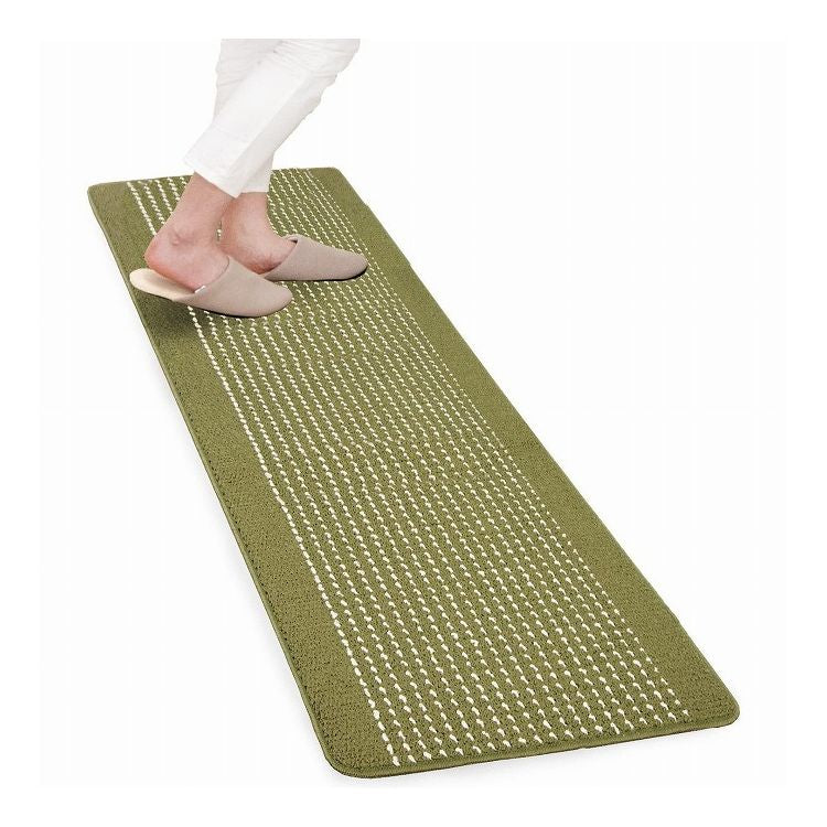 オカ 優踏生 洗いやすいキッチンマット 45×180cm グリーン(代引不可)