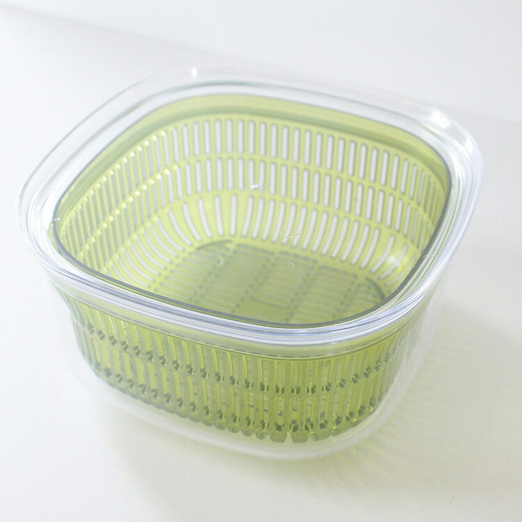 オカ プリス ベジマジ あらう レギュラー グリーン野菜 水切り 保存 ざる フタ付き ボウル サラダ 果物(代引不可)