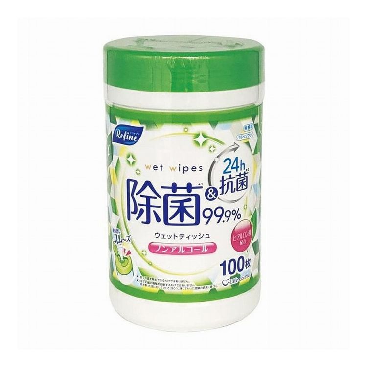 【3個セット】 Life-do.Plus リファイン ノンアル除菌ウェットボトル100枚 食卓でのおしぼりとして(代引不可)