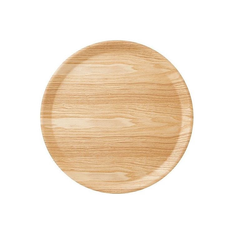 アサヒ興洋 木製トレー ノンスリップ 丸型 L(直径36cm) NC22-04 お盆 滑らない トレイ(代引不可)