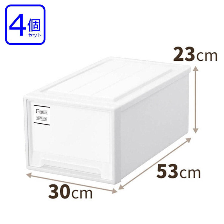 【4個セット】 天馬 Fits フィッツケース モノ クローゼット M-30 ホワイト(代引不可)