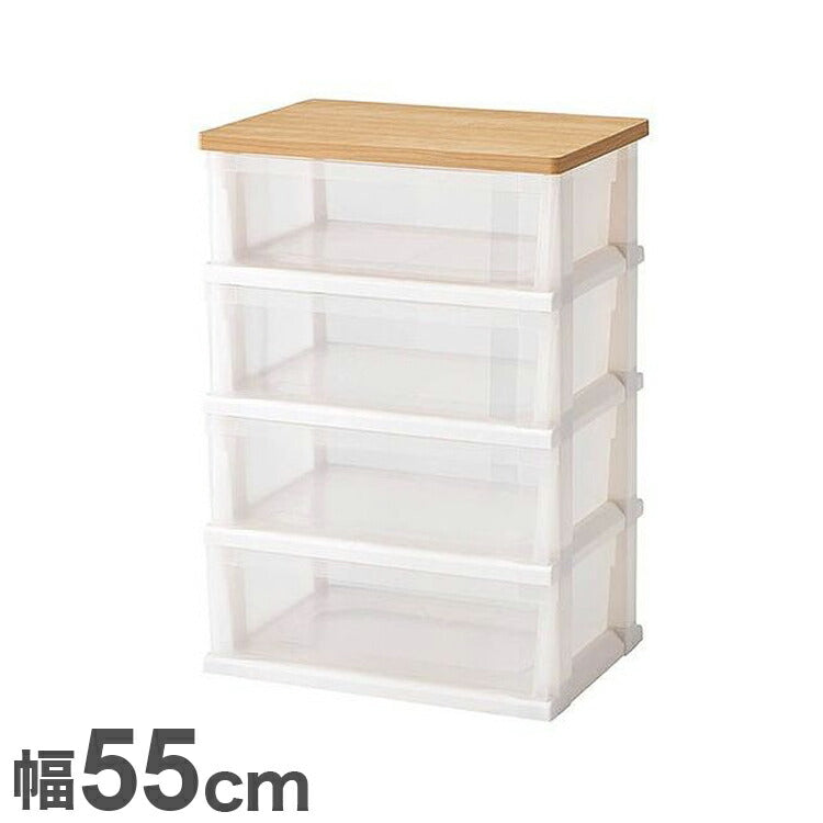天馬 木製天板ストッカー 550 組立式 4段 メープル チェスト 収納ケース 衣類収納 天板 プラスチック 引き出し 4段 タンス 1人暮らし 衣装ケース クローゼット 押入れ 軽い 洗面(代引不可)