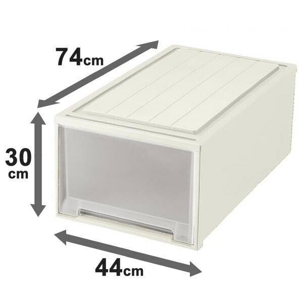 天馬 押入れ収納 ビュートケース ワイド 幅44×奥行74×高さ30cm カプチーノ 引き出し 衣装ケース プラスチック 衣類 洋服 クローゼット 押し入れ 収納 (代引不可)