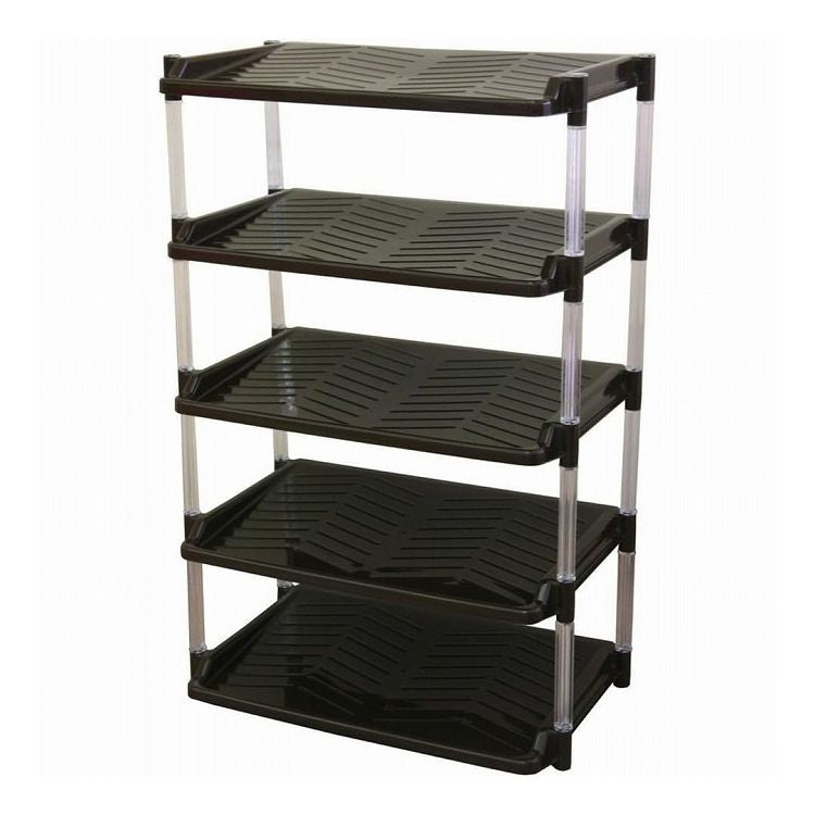 平和工業 クリスタルシューズラック ワイド5段 ブラウン(代引不可)