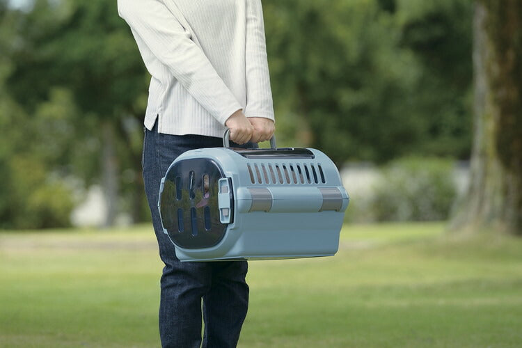 リッチェル キャンピングキャリー ファイン ダブルドア(S) ブルー ペット キャリー ハード ドライブ 体重8キロ以下 2ドア(代引不可)