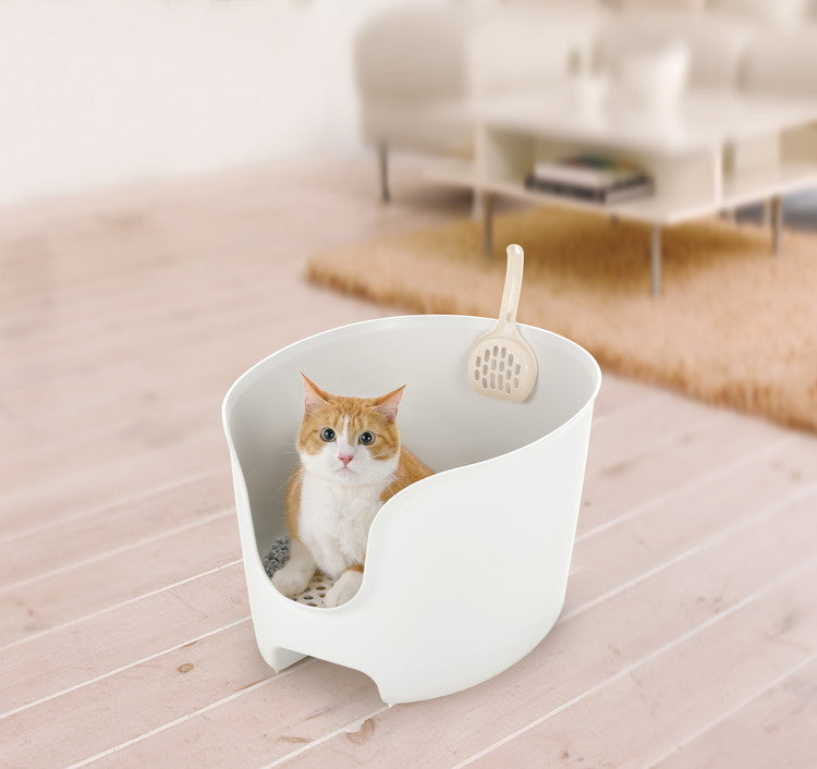 リッチェル ラプレ 壁高ネコトイレ ホワイト(代引不可)