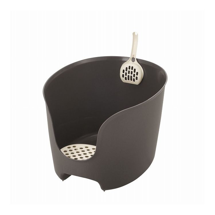 リッチェル ラプレ 壁高ネコトイレ ダークグレー(代引不可)