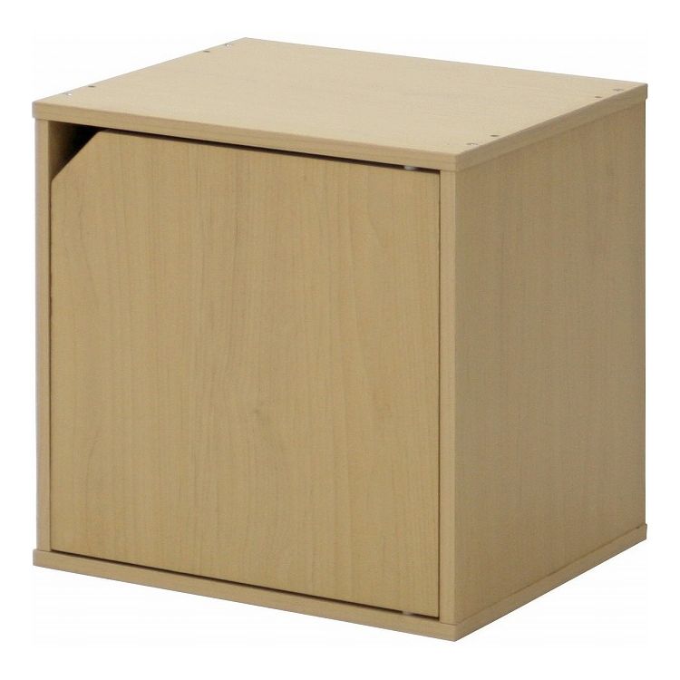 キューブボックス CUBE BOX 扉付 ナチュラル ( 収納ボックス ディスプレイラック 棚 )(代引不可)