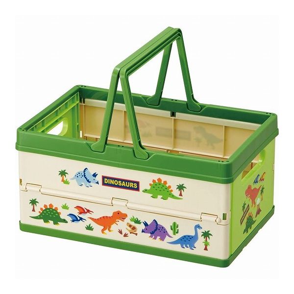 スケーター 折りたたみ収納ボックス ディノサウルス BWOT13 子ども用 キッズ収納 子供 おもちゃ 片付け 取っ手付き(代引不可)