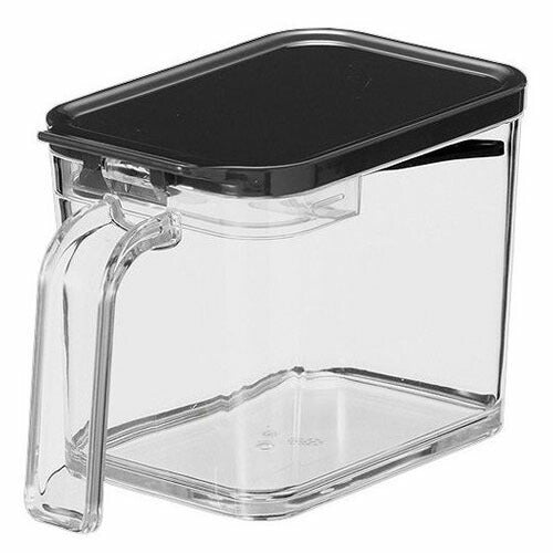 【2個セット】 アスベル フォルマ MRポット(700ml) ブラック A1108 調味料入れ キッチン収納 ポット 砂糖入れ シュガー 塩入れ