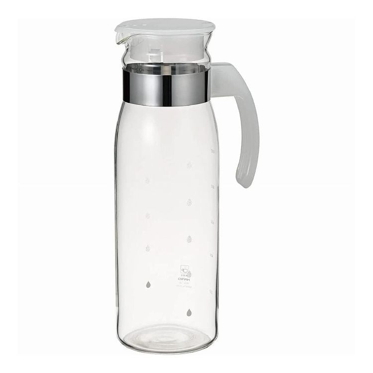 HARIO 冷蔵庫ポット スリム 1.4L 透明ホワイト RPBN-14-TW(代引不可)