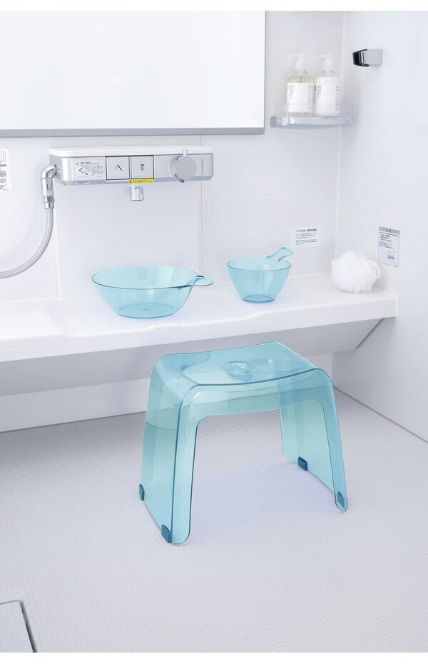 日本製 リッチェル カラリ バス用品3点セット 湯おけ×手おけ×腰かけ 座面高さ30cm 選べるカラー 風呂椅子30cm おしゃれ バスチェア 風呂 イス 桶 湯桶 バススツール 浴用品 入浴 透明 クリア(代引不可)