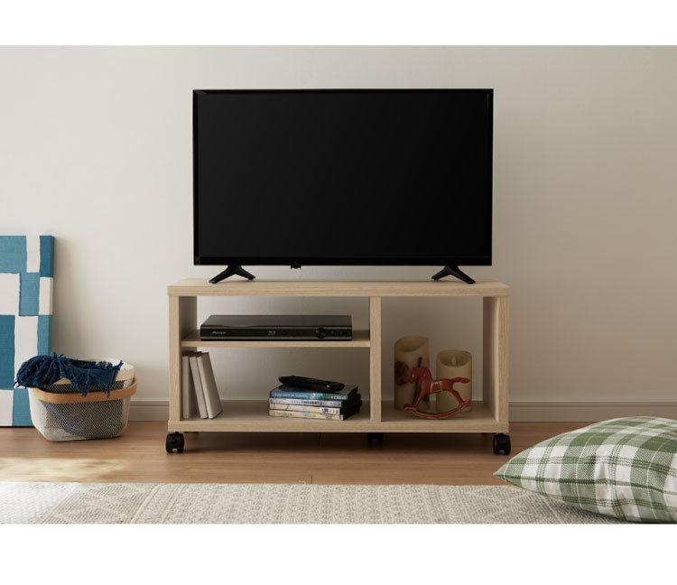 テレビ台 キャスター付き フルニコ 幅79.7cm ナチュラル 収納 高さ39.4cm 木目調 移動 可動棚 シンプル カフェ風 北欧 カントリー ウッド調 おしゃれ かわいい 温もり ナチュラル シリーズ ローボード (代引不可)