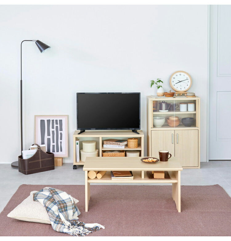 テーブル 机 幅81cm 高さ37cm センターデスク 木製 中棚付き 白井産業フルニコ おしゃれ シンプル モダン 新生活 一人暮らし プレゼント(代引不可)