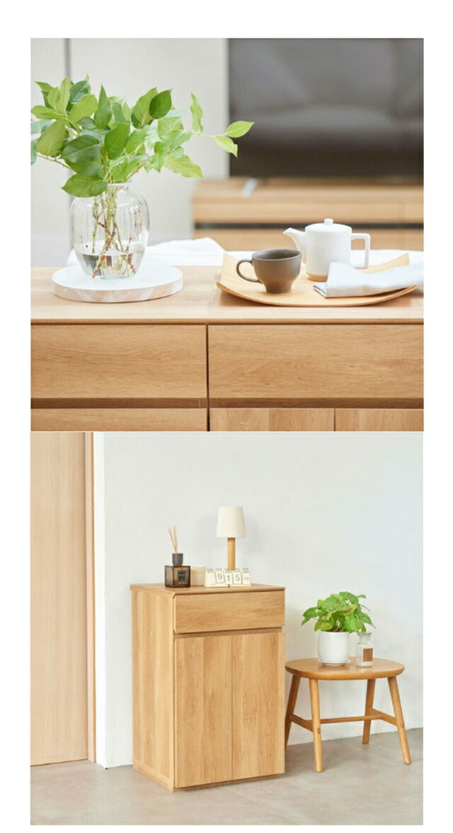 白井産業 キャビネット 幅46cm 高さ72cm 扉付 引出付き リビング サイドボード ナチュリカ リビング 家具 インテリア