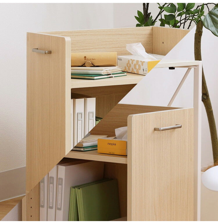 白井産業 サイドワゴン ラック 幅60cm 高さ60cm ナチュラル キャスター付 オフィス 収納(代引不可)