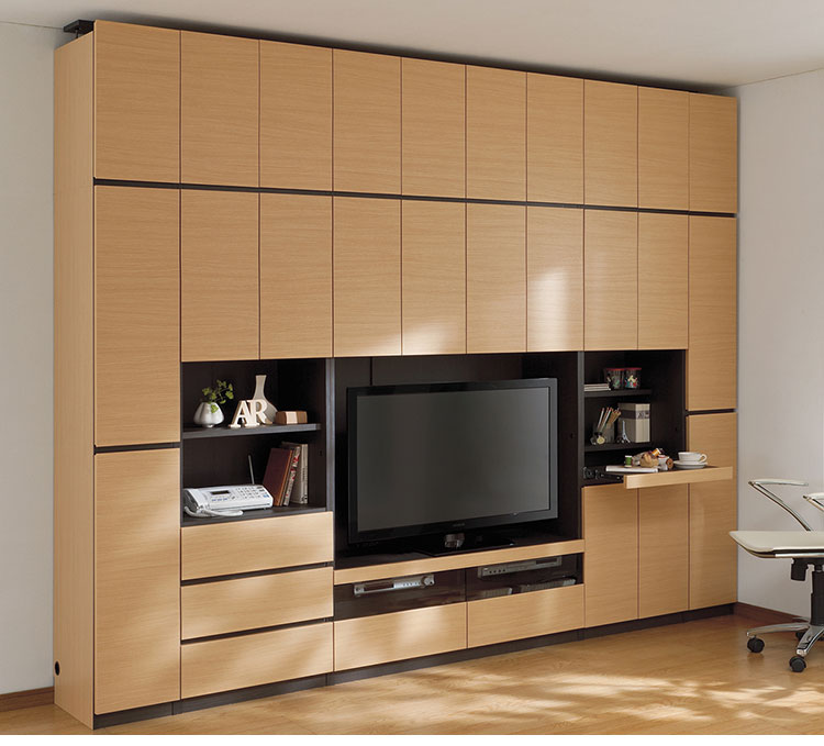 国産 壁面収納 キャビネット 幅60cm 高さ180cm ホワイト 白木目 スライド本棚 ボトルラック付 巾木 配線穴 耐震ラッチ 白井産業(代引不可)